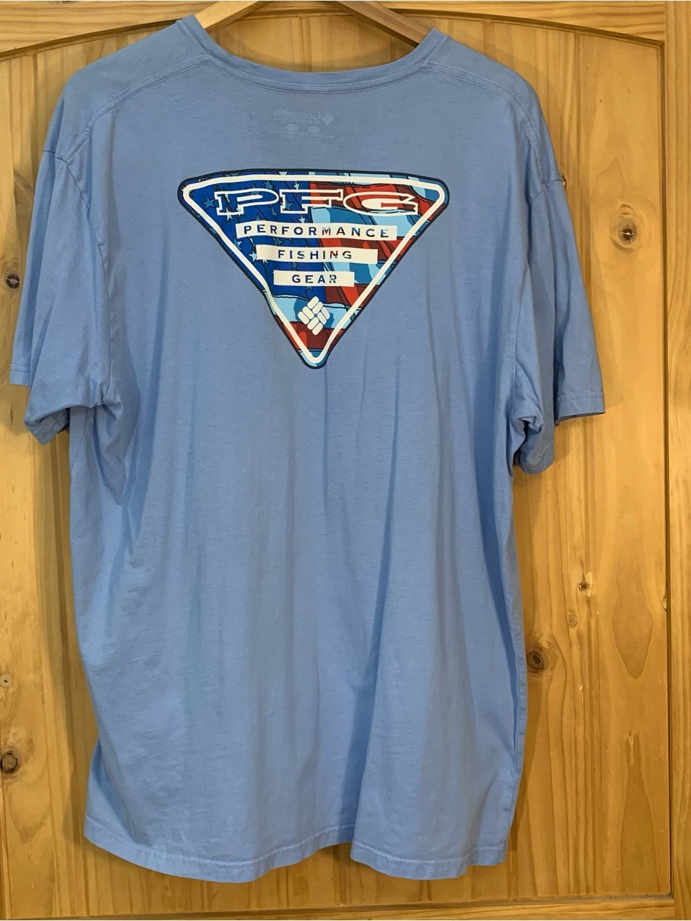 Columbia PFG Men’s Blue Performance Fishing Gear Graphic Logo T-Shirt Size XXL